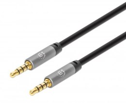 Manhattan 355995 kabel audio 2 m 3.5mm Czarny, Srebrny