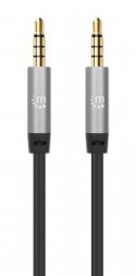 Manhattan 355995 kabel audio 2 m 3.5mm Czarny, Srebrny