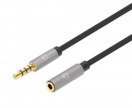 Manhattan 356022 kabel audio 1 m 3.5mm Czarny, Srebrny