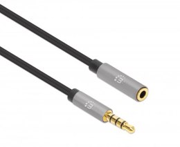 Manhattan 356022 kabel audio 1 m 3.5mm Czarny, Srebrny