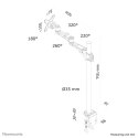 Neomounts FPMA-D935POLE70 uchwyt / stojak do monitorów 76,2 cm (30") Srebrny Biurko