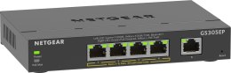 NETGEAR 5-Port Gigabit Ethernet PoE+ Plus Switch (GS305EP) Zarządzany L2/L3 Gigabit Ethernet (10/100/1000) Obsługa PoE Czarny