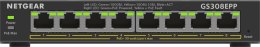 NETGEAR 8-Port Gigabit Ethernet High-Power PoE+ Plus Switch (GS308EPP) Zarządzany L2/L3 Gigabit Ethernet (10/100/1000) Obsługa P