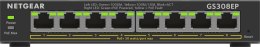 NETGEAR 8-Port Gigabit Ethernet PoE+ Plus Switch (GS308EP) Zarządzany L2/L3 Gigabit Ethernet (10/100/1000) Obsługa PoE Czarny