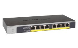 NETGEAR GS108LP Nie zarządzany Gigabit Ethernet (10/100/1000) Obsługa PoE 1U Czarny, Szary