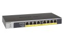 NETGEAR GS108LP Nie zarządzany Gigabit Ethernet (10/100/1000) Obsługa PoE 1U Czarny, Szary