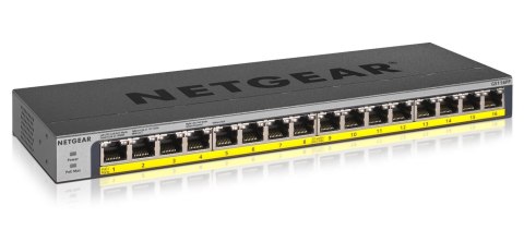 NETGEAR GS116PP Nie zarządzany Gigabit Ethernet (10/100/1000) Obsługa PoE Czarny