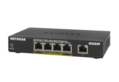 NETGEAR GS305Pv2 Nie zarządzany Gigabit Ethernet (10/100/1000) Obsługa PoE Czarny