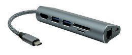 ProXtend USBC-MULTI7-001 stacja dokująca Przewodowa USB 3.2 Gen 1 (3.1 Gen 1) Type-C Szary