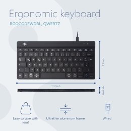 R-Go Tools Compact Break RGOCOCHWDBL klawiatura USB QWERTZ Chiński uproszczony, Chiński tradycyjny Czarny