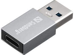 Sandberg 136-46 zmieniacz płci / kabli USB-A USB-C Aluminium