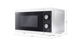 Sharp YC-MG01E-W kuchenka mikrofalowa Blat Mikrofalówka grill 20 l 800 W Czarny, Biały