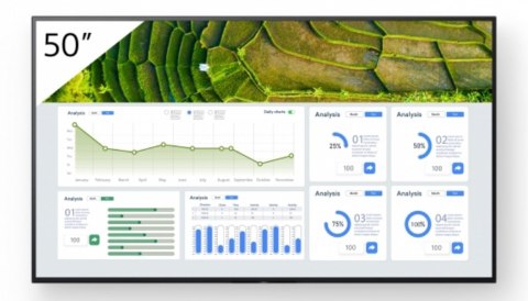 Sony FW-50BZ30L signage display Płaski panel Digital Signage 127 cm (50") LCD Wi-Fi 440 cd/m² 4K Ultra HD Czarny Android 24/7