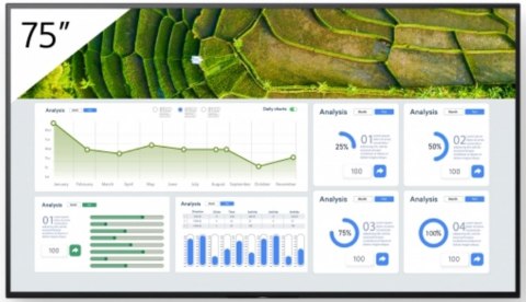 Sony FW-75BZ30L signage display Płaski panel Digital Signage 190,5 cm (75") LCD Wi-Fi 440 cd/m² 4K Ultra HD Czarny Android 24/7