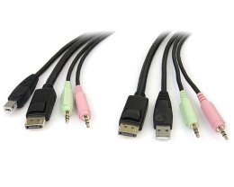 StarTech DP4N1USB6 kabel KVM Czarny 1,829 m