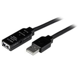 StarTech USB 2.0, 20m, M/F kabel USB USB A Czarny