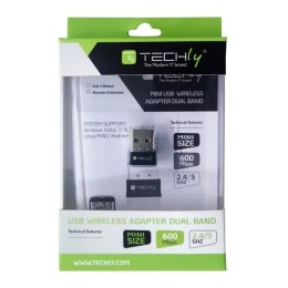 Techly I-WL-USB-600TY karta sieciowa WLAN 583 Mbit/s