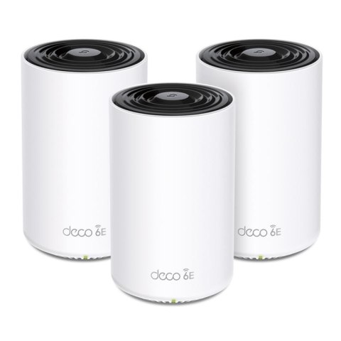 TP-Link Deco XE75 Pro (3-pack) Trójpasmowy (2,4 GHz / 5 GHz / 6 GHz) Wi-Fi 6E (802.11ax) Biały Wewnętrzne