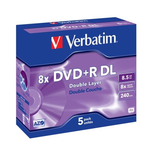 Verbatim 43541 płyta DVD 8,5 GB DVD+R DL 5 szt.