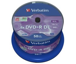 Verbatim DVD+R Double Layer 8x Matt Silver 50pk Spindle 8,5 GB DVD+R DL 50 szt.