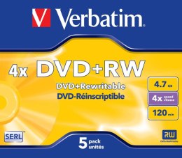 Verbatim DVD+RW Matt Silver 4,7 GB 5 szt.