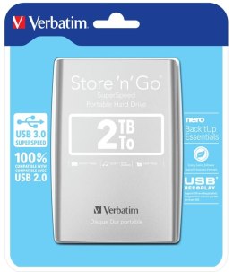 Verbatim Store 'n' Go zewnętrzny dysk twarde 2,05 TB Srebrny