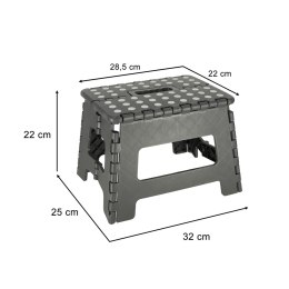 Stołek taboret składany antypoślizgowy 22cm ciemny szary