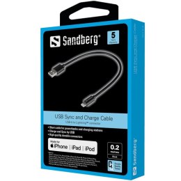 Sandberg USB>Lightning MFI 0.2m Black