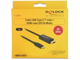 DeLOCK 85290 adapter kablowy 1 m USB Type-C HDMI Czarny