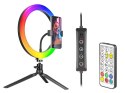 TRACER LAMPA PIERŚCIENIOWA RING RGB 26CM MINI STATYW