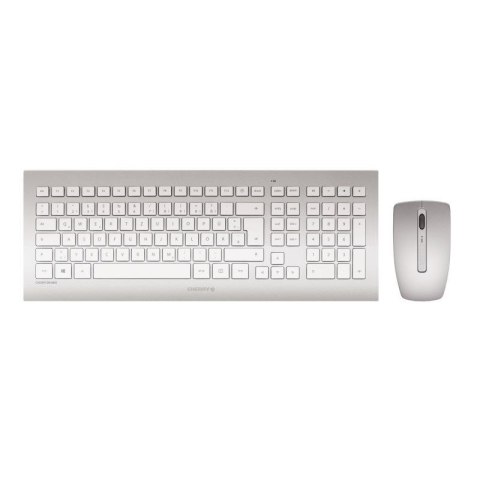 CHERRY DW 8000 klawiatura Dołączona myszka Uniwersalne RF Wireless QWERTY US English Srebrny, Biały