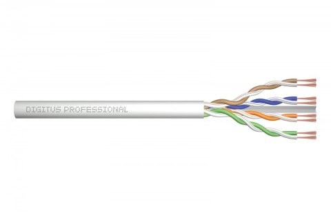 Digitus Kabel teleinformatyczny patchcordowy kat.6, U/UTP, linka, AWG 26/7, LSOH, 100m, szary, karton