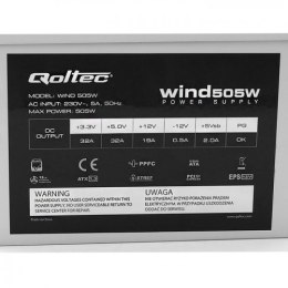 Qoltec ATX 505W WIND moduł zasilaczy 20+4 pin ATX Szary