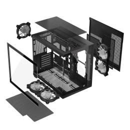 MODECOM OBUDOWA VOLCANO PANORAMA APEX ARGB 5F MIDI BLACK