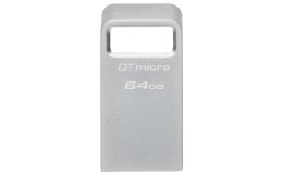 Kingston Technology DataTraveler Micro pamięć USB 64 GB USB Typu-A 3.2 Gen 1 (3.1 Gen 1) Srebrny