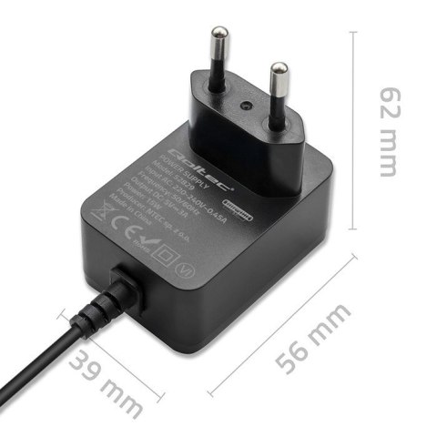 Qoltec Ładowarka Super FAST PD for Raspberry PI 4 | USB-C | 15W | 5V | 3A | Czarna