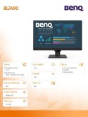 Benq Monitor 23.8 cala BL2490 LED 4ms/1000:1/IPS/HDMI