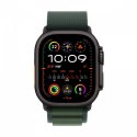 Apple Watch Ultra 2 GPS + Cellular, koperta 49 mm z tytanu w kolorze czarnym z opaską Alpine M w kolorze ciemnozielonym