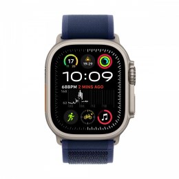 Apple Watch Ultra 2 GPS + Cellular, koperta 49 mm z tytanu w kolorze naturalnym z opaską Trial M/L w kolorze niebieskim