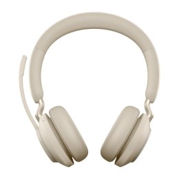 Jabra Evolve2 65, MS Stereo Zestaw słuchawkowy Bezprzewodowy Opaska na głowę Biuro/centrum telefoniczne USB Type-C Bluetooth Beż