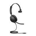 Jabra Evolve2 40 SE Zestaw słuchawkowy Przewodowa Opaska na głowę Połączenia/muzyka USB Type-C Czarny