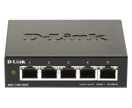 D-Link DGS-1100-05V2 łącza sieciowe Zarządzany L2 Gigabit Ethernet (10/100/1000) Czarny