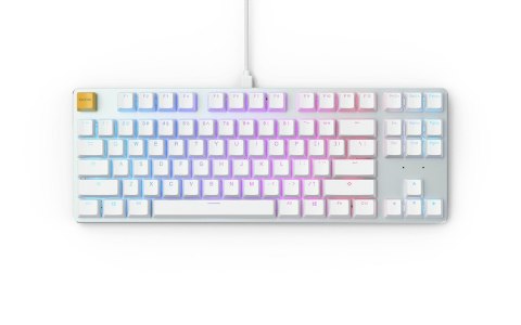 Glorious GMMK TKL White Ice Edition - Gateron Brown, układ amerykański