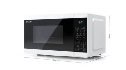 Sharp YC-MG02E-W kuchenka mikrofalowa Blat 20 l 800 W Niebieski, Biały