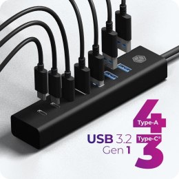 IcyBox Hub IB-HUB1737-C3 7-Port USB 3.2 Gen 1 Hub, 3x USB Type-C., 4x USB Type-A