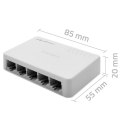 Qoltec SWITCH przełącznik sieciowy 5 x port RJ45 | 1000Mbps | Fast Ethernet | LAN