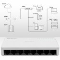 Qoltec SWITCH przełącznik sieciowy 8 x port RJ45 | 100Mbps | Fast Ethernet | LAN