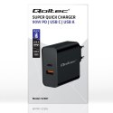 QOLTEC ŁADOWARKA SUPER QUICK PD | 1XUSB-C | 1XUSB | 90W | 5-20V | 2.4-4.35A | CZARNA