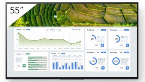 Sony FW-55BZ30L signage display Płaski panel Digital Signage 139,7 cm (55") LCD Wi-Fi 440 cd/m² 4K Ultra HD Czarny Android 24/7