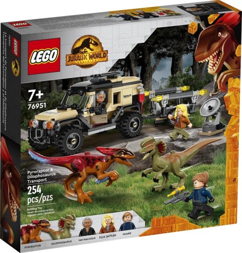 LEGO JURASSIC WORLD 76951 TRANSPORT PYRORAPTORA I DILOFOZAURA